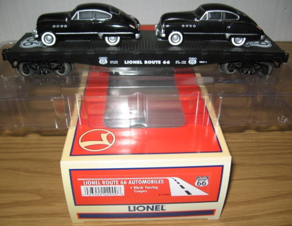 Picture of Route 66 Flatcar w/Black Touring Coupes