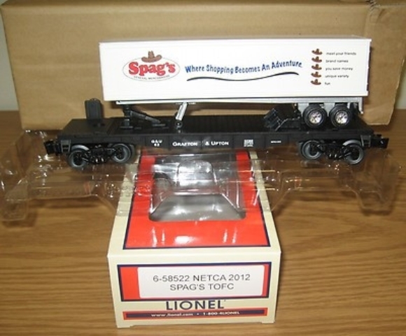 Picture of NETCA Grafton & Upton Flatcar w/Spag's Trailer