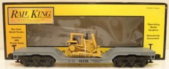 Picture of MTH Depressed 16-Wheel Flatcar w/Caterpillar Bulldozer