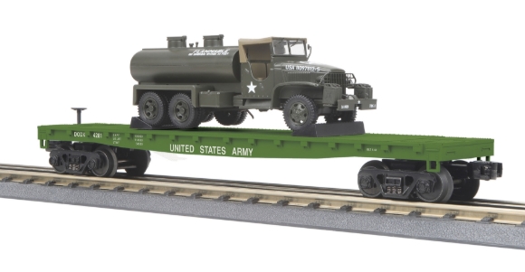 Picture of MTH RailKing U.S. Army Flatcar w/ 6x6 Tank Truck