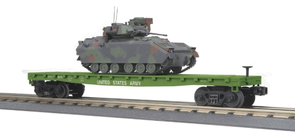 Picture of MTH RailKing U.S. Army Flatcar w/ Bradley Fighting Vehicle