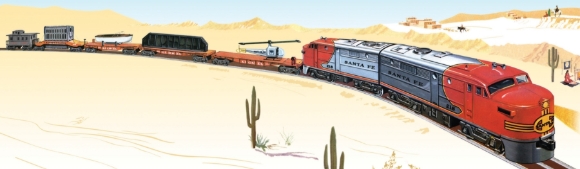 Picture of Postwar Conventional Classis #1619w Santa Fe Alco Freight Set
