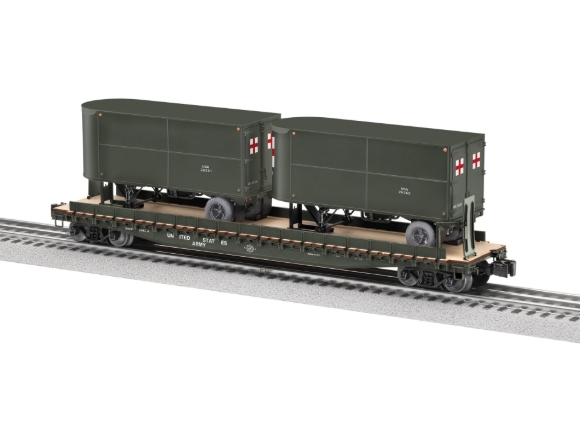 Picture of Lionel U.S. Army TOFC Flatcar w/ (2) Trailers #39514