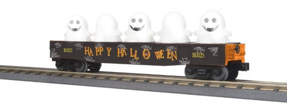 Picture of MTH RailKing Halloween Gondola w/ Flickering Lighted Ghosts (black)