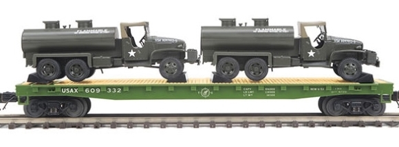 Picture of MTH Premier U.S. Army Flatcar w/ GMC 353 6x6 Tank Trucks