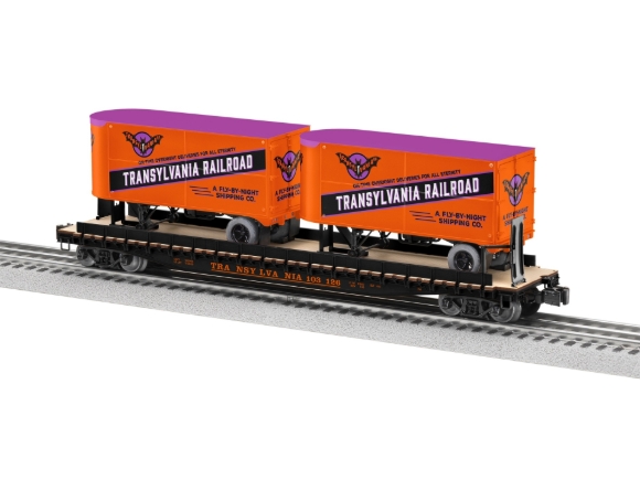 Picture of Lionel Transylvania RR Halloween PS-4 Flatcar w/ Piggyback Trailers