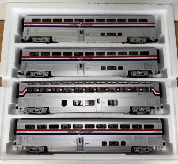 Picture of MTH Premier Amtrak 'Superliner' 4-Car Set (Phase III)