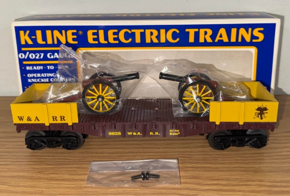 Picture of K-Line W.A.R.R. Flat Car w/ (2) Civil War Cannons